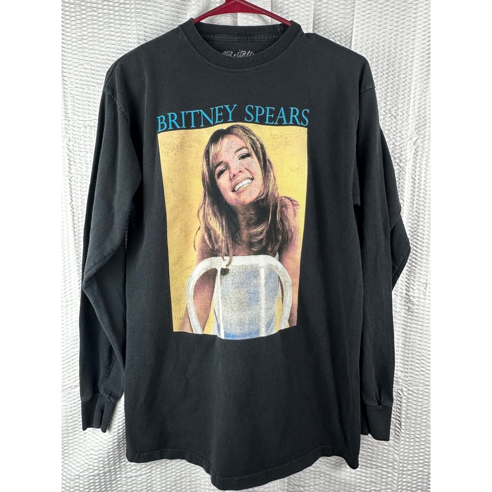 Britney Spears Pop Star Black Long Sleeve T-Shirt Concert Womens Size S / M